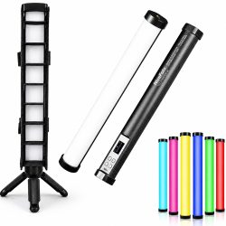 NiceFoto TC-210RGB 10W Magnetic LED Video Tube Light with Grid