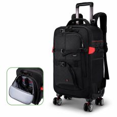 Camera Trolley Backpack with Wheels Professional DSLR Travel Bag (56×35×23cm)