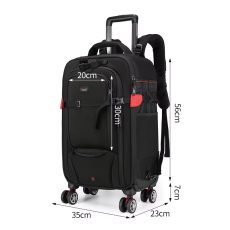 Camera Trolley Backpack with Wheels Professional DSLR Travel Bag (56×35×23cm)