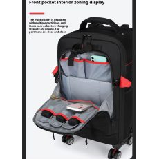 Camera Trolley Backpack with Wheels Professional DSLR Travel Bag (56×35×23cm)