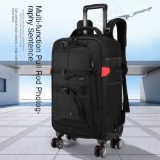 Camera Trolley Backpack with Wheels Professional DSLR Travel Bag (56×35×23cm)
