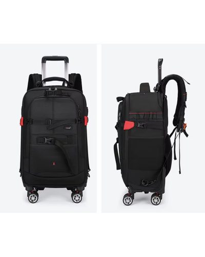 Camera Trolley Backpack with Wheels Professional DSLR Travel Bag (56×35×23cm)