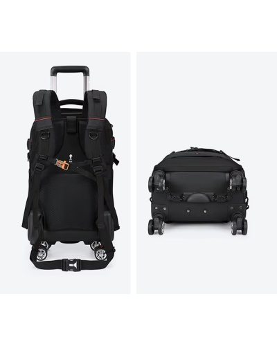Camera Trolley Backpack with Wheels Professional DSLR Travel Bag (56×35×23cm)