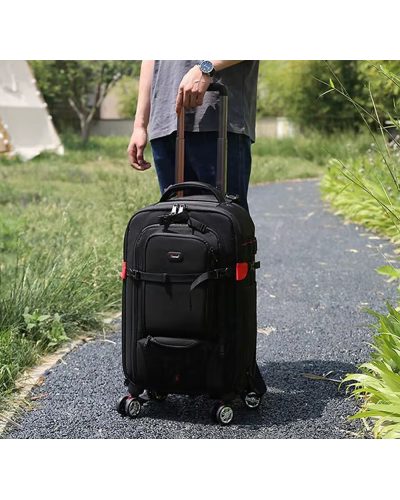 Camera Trolley Backpack with Wheels Professional DSLR Travel Bag (56×35×23cm)