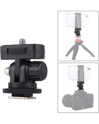 Adjustable Angle Pole Swivel Hot Shoe Mount 1/4" Screw Hot Shoe Mount Adapter