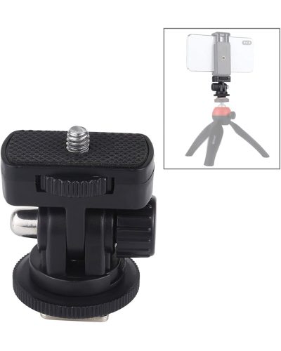 Adjustable Angle Pole Swivel Hot Shoe Mount 1/4" Screw Hot Shoe Mount Adapter