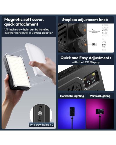Ulanzi LM-P40RGB 40W RGB Portable Video Light Ulanzi LM-P40RGB 40W RGB Portable Video Light