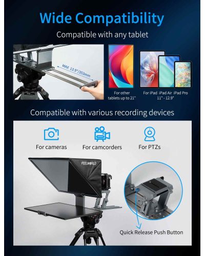 FEELWORLD TP21 21-inch Folding Teleprompter With Monitor
