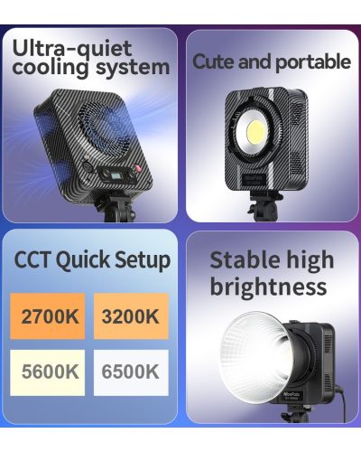 NiceFoto QY-2000A 200W Bi-Color Portable LED Video Light