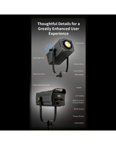 NiceFoto FC-6000A 600W Bi-Color COB LED Video Light