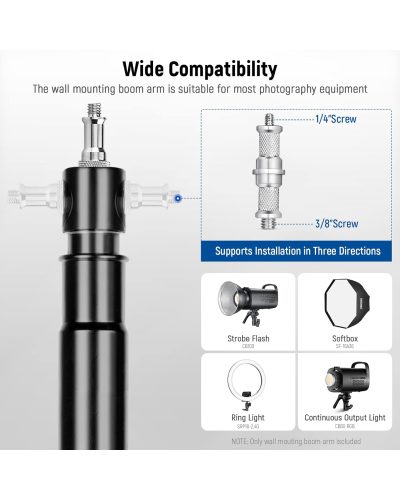 NiceFoto WB 1250 Wall Mount Boom Arm (75-120cm)