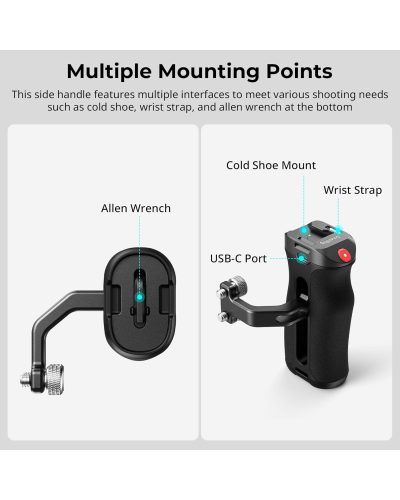 SmallRig Side Handle with Rec Trigger (1/4"-20 Screws) 4928