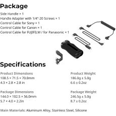 SmallRig Side Handle with Rec Trigger (1/4"-20 Screws) 4928