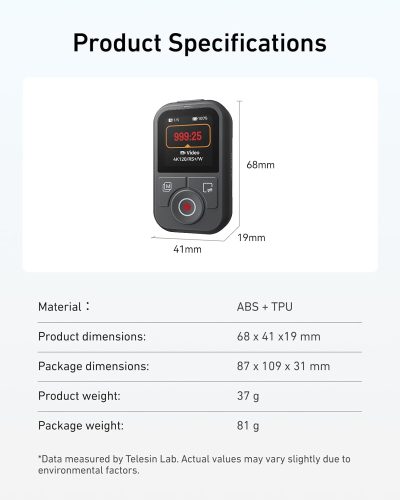 TELESIN T13 Bluetooth Remote Control for Select DJI Osmo Cameras