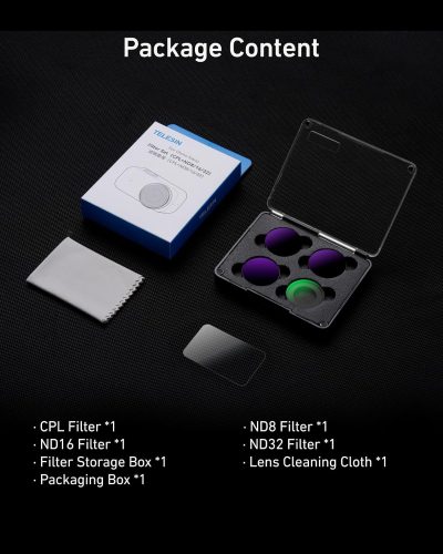 TELESIN CPL|ND8|ND16|ND32| 4-Filter Kit for DJI Osmo Nano