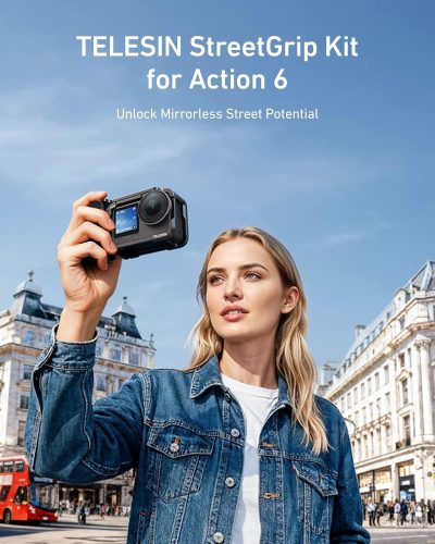 TELESIN Aluminum Street Shot Set for DJI Osmo Action 6 (Black)