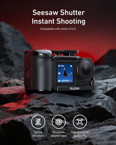 TELESIN Aluminum Street Photography Grip & Cage Kit for DJI Action 3/4/5 Pro