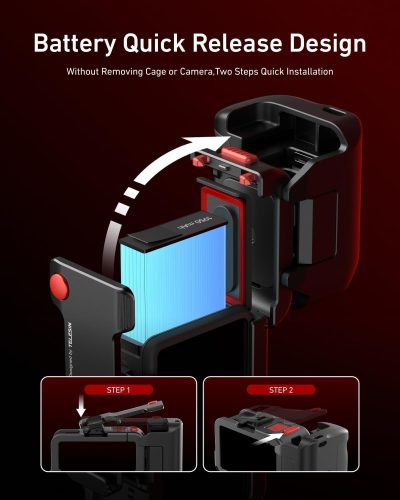 TELESIN Aluminum Street Photography Grip & Cage Kit for DJI Action 3/4/5 Pro