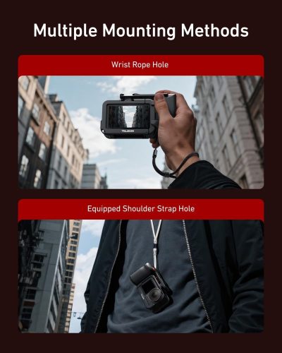 TELESIN Aluminum Street Photography Grip & Cage Kit for DJI Action 3/4/5 Pro