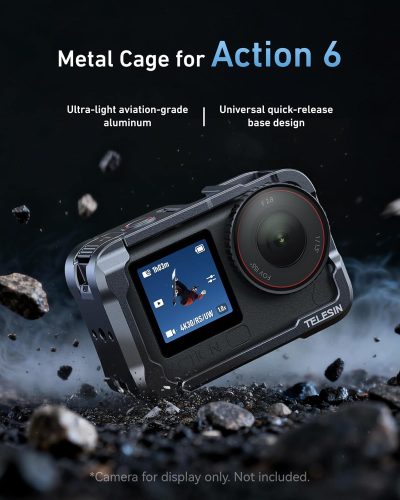 TELESIN Aluminum Alloy Protective Frame Cage for DJI Osmo Action 6
