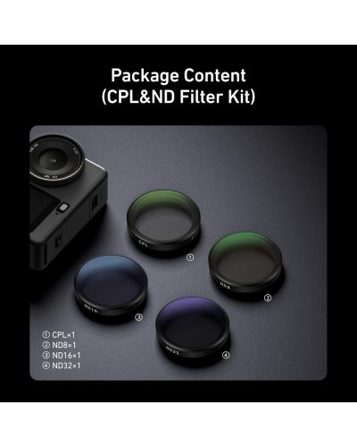 TELESIN CPL|ND8|ND16|ND32| 4-Filter Set for DJI Osmo Action 6 TELESIN CPL|ND8|ND16|ND32| 4-Filter Set for DJI Osmo Action 6