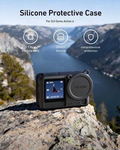 TELESIN Silicone Cover with Lens Cap for DJI Osmo Action 6