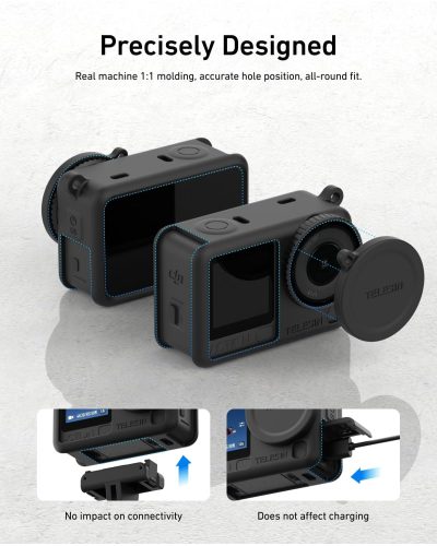 TELESIN Silicone Cover with Lens Cap for DJI Osmo Action 6