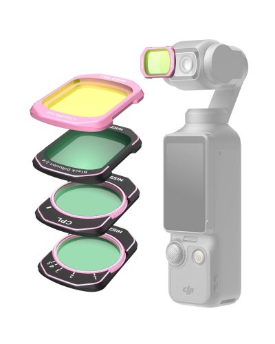 TELESIN VND+ 1/4 Black Mist+Cool Rose+CPL Filter Kit for DJI Osmo Pocket 3/4