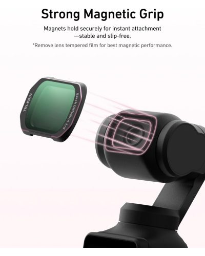 TELESIN VND+ 1/4 Black Mist+Cool Rose+CPL Filter Kit for DJI Osmo Pocket 3/4