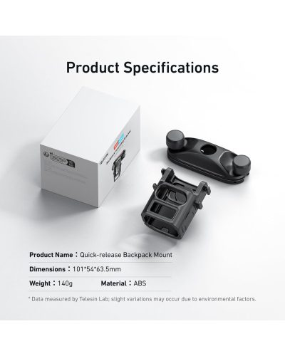 TELESIN Quick Release Backpack Mount for DJI Osmo Pocket 3/4