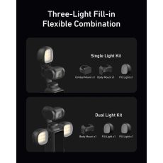 TELESIN Dual Mini Fill Light Set for DJI Osmo Pocket 3/4/ Pro TELESIN Dual Mini Fill Light Set for DJI Osmo Pocket 3/4/ Pro