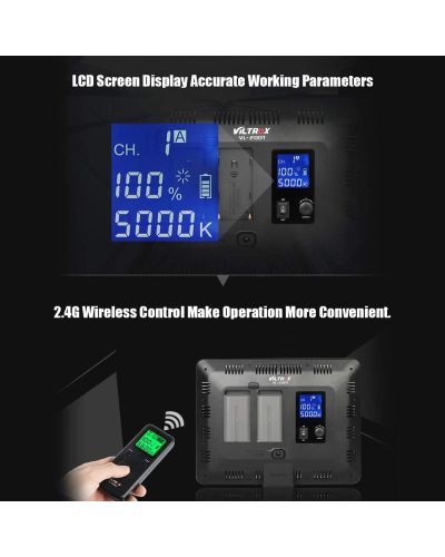 Viltrox VL-200T Bi-Color LED Light with LH-338 Desk Stand