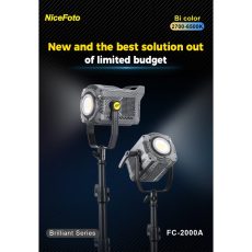 NiceFoto FC-2000A 200W Bi-Color COB LED Video Light With 90cm Softbox/Stand
