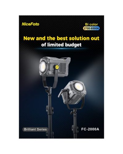 NiceFoto FC-2000A 200W Bi-Color COB LED Video Light With 90cm Softbox/Stand