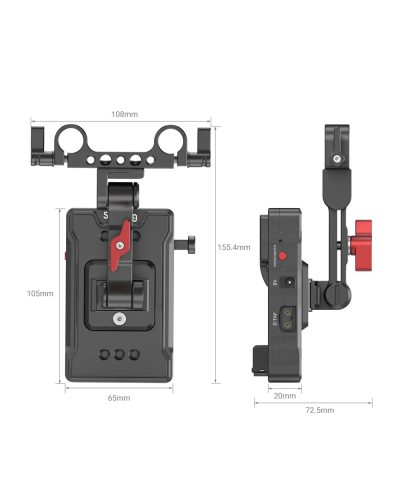 SmallRig V Mount Battery Adapter Plate Basic Version with Extension Arm 3499