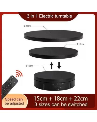 3in1 360° Electric Rotating Display Stand (Black)