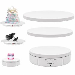 3in1 360° Electric Rotating Display Stand (White)