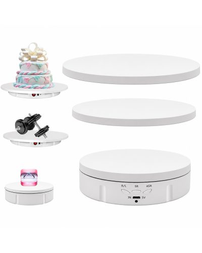 3in1 360° Electric Rotating Display Stand (White)