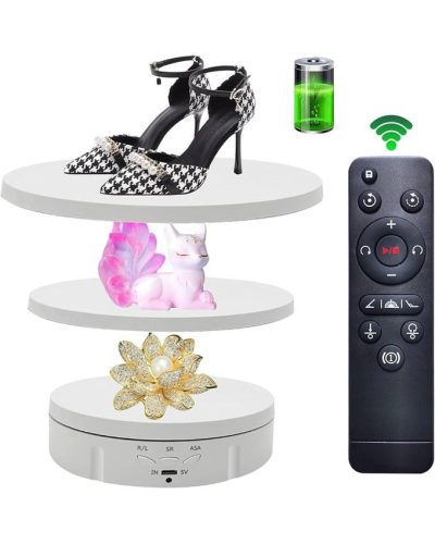 3in1 360° Electric Rotating Display Stand (White)
