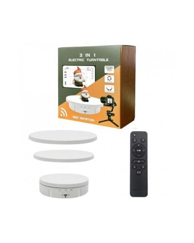 3in1 360° Electric Rotating Display Stand (White)