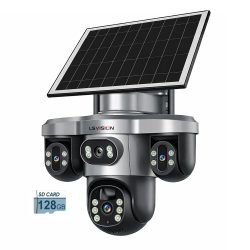 LS Vision LS-CS7-4G 15MP Three PTZ Lens Solar Camera Outdoor With 128GB Memory Card