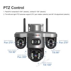 LS Vision LS-CS7-4G 15MP Three PTZ Lens Solar Camera Outdoor With 128GB Memory Card