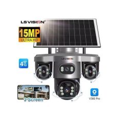 LS Vision LS-CS7-4G 15MP Three PTZ Lens Solar Camera Outdoor With 128GB Memory Card