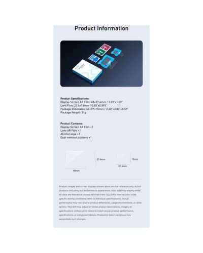 TELESIN Anti-Reflection Screen Protector for Pocket 4/3 TELESIN Anti-Reflection Screen Protector for Pocket 4/3