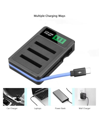 Digital Camera Battery Charger 3 Slot Type-C for Sony NP-BN1 CNP-120 Digital Camera Battery Charger 3 Slot Type-C for Sony NP-BN1 CNP-120