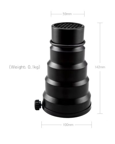 SN-02 Universal Mount Snoot Honeycomb Professional for Studio Flash Godox K-150A K-180A 250SDI 300SDI E250 E300 SN-02 Universal Mount Snoot Honeycomb Professional for Studio Flash Godox K-150A K-180A 250SDI 300SDI E250 E300