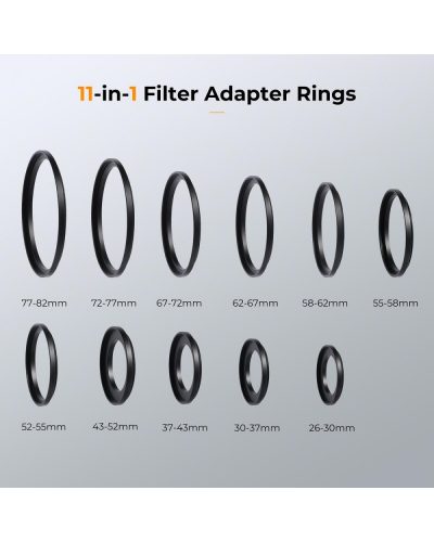 K&F Concept 11 in 1 Step Up Ring Set K&F Concept 11 in 1 Step Up Ring Set