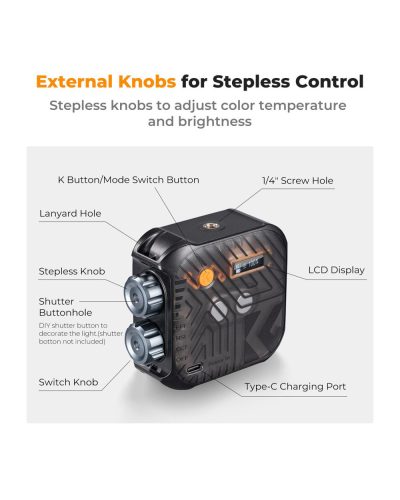 K&F Concept RGB LED Video Light Black