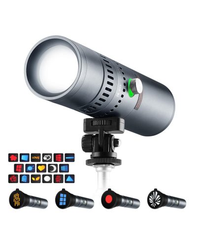 K&F Concept SP25C 25W Gobo Photography Light 20 Gobos 9000mAh Portable Video Light