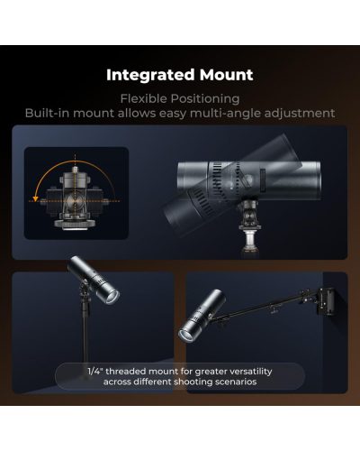 K&F Concept SP25C 25W Gobo Photography Light 20 Gobos 9000mAh Portable Video Light